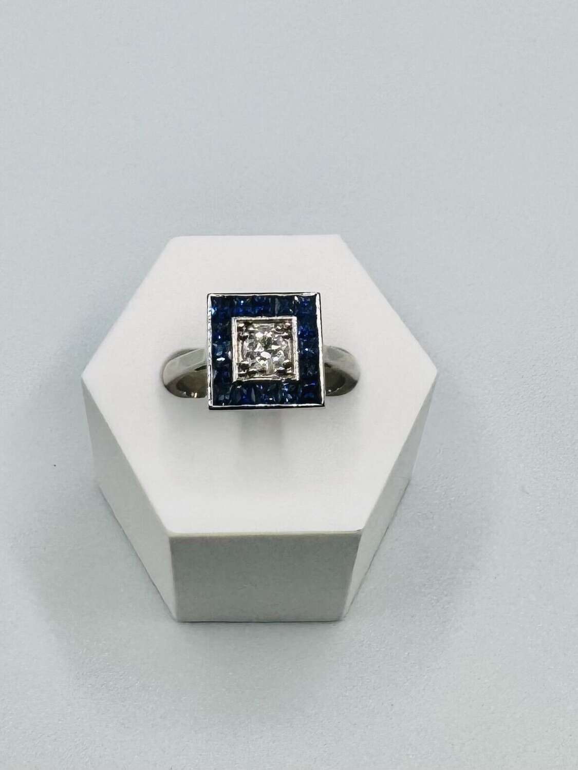 Art Deco Style Square Target Ring
