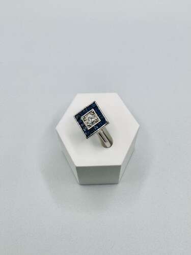 Art Deco Style Square Target Ring