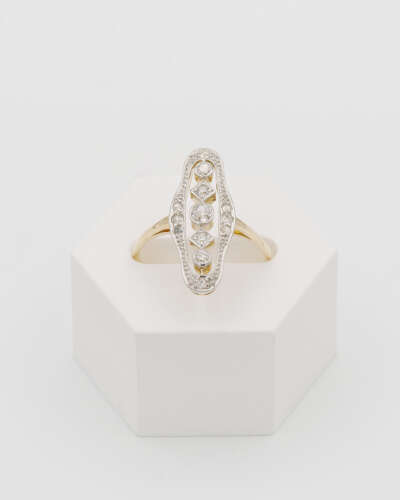 Art Deco Diamond Plaque Ring